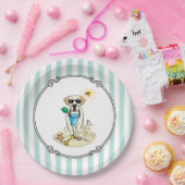 夏ビーチイエロー・ラブラドール・レトリーバーラブラドールレトリエバードッグ ペーパープレート (パーティー)