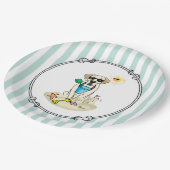 夏ビーチイエロー・ラブラドール・レトリーバーラブラドールレトリエバードッグ ペーパープレート (アングル)