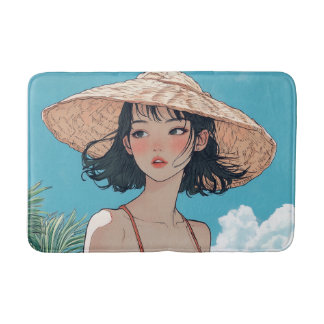 夏ビーチガールアニメバスマット バスマット