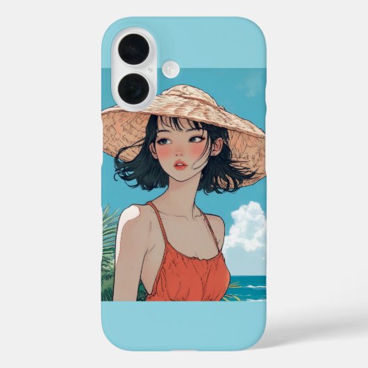 夏ビーチガールアニメiPhone 16ケース Case-Mate iPhoneケース (裏面)