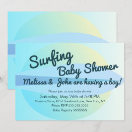夏ビーチサーフィンベビーシャワー招待状 招待状