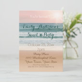 夏ビーチテーマピンクサンセットスウィート16誕生日 招待状 (スタンド正面)