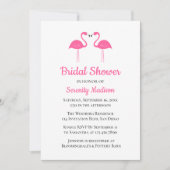 夏ビーチトロピカルピンクフラミンゴブライダルシャワー 招待状 (正面)