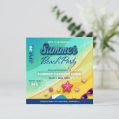 夏ビーチパーティーのチラシ 招待状 (スタンド正面)