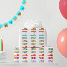 夏ビーチパーティービーチサンダル包装紙 ラッピングペーパー