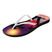 夏ビーチパームツリーズパープルレッド ビーチサンダル (アングル)