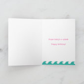 夏ビーチピンクペールサンドキャッスル6誕生日 カード (内部)