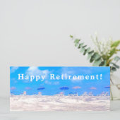 夏ビーチブルーホワイトハッピーリタイアメントカード (スタンド正面)