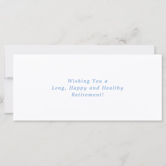 夏ビーチブルーホワイトハッピーリタイアメントカード (裏面)