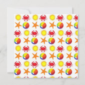 夏ビーチプールパーティーサンビーチボールカニ 招待状 (裏面)