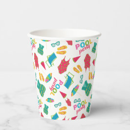 夏ビーチプールパーティー誕生日カラフルかわいい 紙コップ