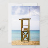 夏ビーチライフガードブルースウィート16誕生日 招待状 (裏面)