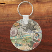 夏ビーチヴィンテージレトロビクトリアン キーホルダー (正面)