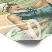 夏ビーチヴィンテージレトロビクトリアン ポスター (角)