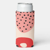 夏ビーチ抽象芸術パターカラフルンレインボー スリム缶クーラー (Seltzer正面)