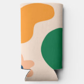 夏ビーチ抽象芸術パターカラフルンレインボー スリム缶クーラー (裏面)