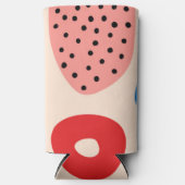 夏ビーチ抽象芸術パターカラフルンレインボー スリム缶クーラー (正面)