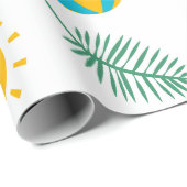 夏ビーチ模様誕生日包装紙 ラッピングペーパー (ロールコーナー)