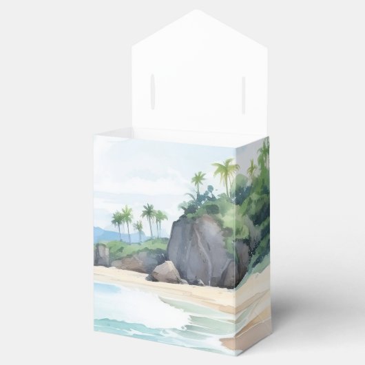 夏ビーチ水彩風景結婚ズ フェイバーボックス (オープン)