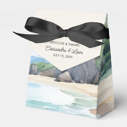 夏ビーチ水彩風景結婚ズ フェイバーボックス (正面サイド)