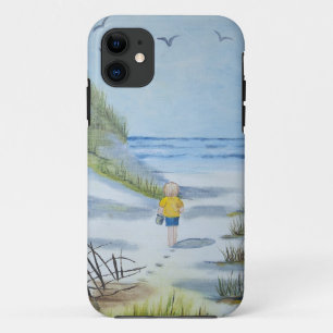 夏ビーチ水絵画色 iPhone 11 ケース