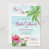 夏ビーチ熱帯ブライダルシャワー 招待状 (正面)