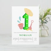 夏ビーチ男女兼用1回目の誕生日パーティー 招待状 (スタンド正面)