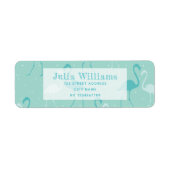 夏ビーチ誕生日ターコイズ差出人住所 ラベル (正面)
