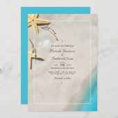 夏ビーチQRコードRSVP結婚式招待状 招待状 (正面/裏面)