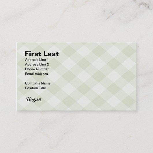 夏ピクニックギンガムテ市松模様にーブルクロス：グリーン 名刺 (正面)