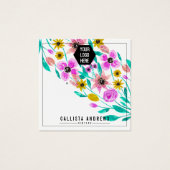 夏ピンク黄色のフローラロゴのイヤリングディスプレイ (正面)