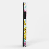 夏ピンク黄色の花水色モノグラム Case-Mate iPhoneケース (裏面/右)