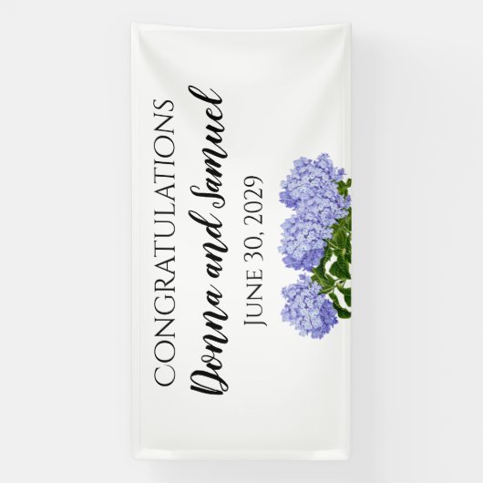 夏フローラアジサイ結婚ズバナー 横断幕 (縦)