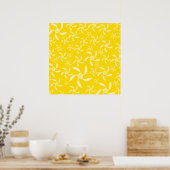 夏フローラデザイン。サニーイエロー。 ポスター (キッチン)