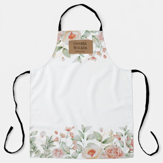 夏フローラメイクアップアーティストサロンモノグラムエプロン エプロン (正面)