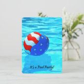 夏プールビーチ用フラッグパーティー 招待状 (スタンド正面)