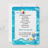 夏プールビーチ用フラッグパーティー 招待状 (裏面)