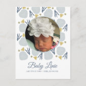 夏ベビービーチテーマ縁ど写真誕生発表 案内ポストカード (正面)