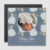 夏ベビービーチ縁どテーマブルーフォト誕生 (正面/裏面)