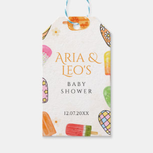 夏ポプシクルベビーシャワーメッセージカード ギフトタグ