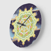 夏マンダラ暗夜鮮やか計 ラージ壁時計 (傾斜)