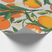 夏ミカン柑橘系果実花パターン ラッピングペーパー (角)