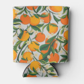 夏ミカン柑橘系果実花パターン 缶クーラー (正面)