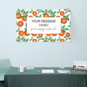 夏ミカン柑橘系水色フルーツパターン 横断幕 (トレードショー)