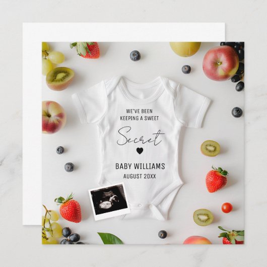 夏ミニマル妊娠の発表 招待状 (正面/裏面)