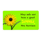 夏メッセージキャンディバーラッパーからの先生 ラベル (正面)