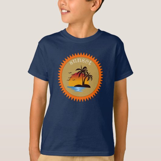 夏モダンの夕日 Tシャツ (正面)