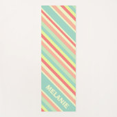夏モダンの対カラフル角ストライプ名 ヨガマット (正面)