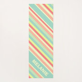 夏モダンの対カラフル角ストライプ名 ヨガマット (裏面)