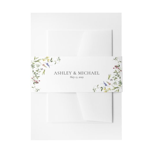 夏モダンの山花の書結婚道 招待状ベリーバンド (正面例)